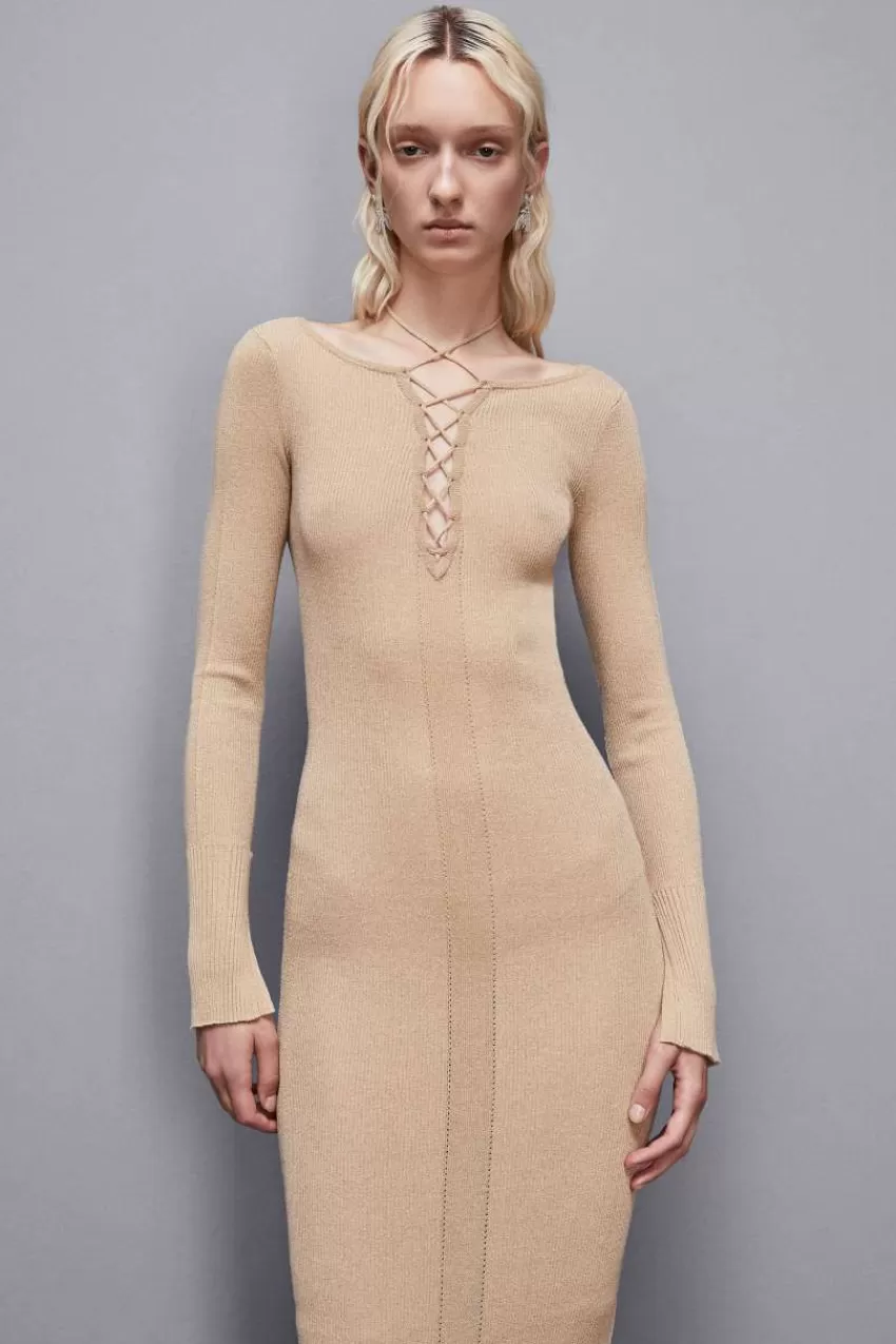 abito_a_costine_in_lurex_essential_3.webp Patrizia Pepe Midi | In Maglia<Abito a costine in lurex Essential