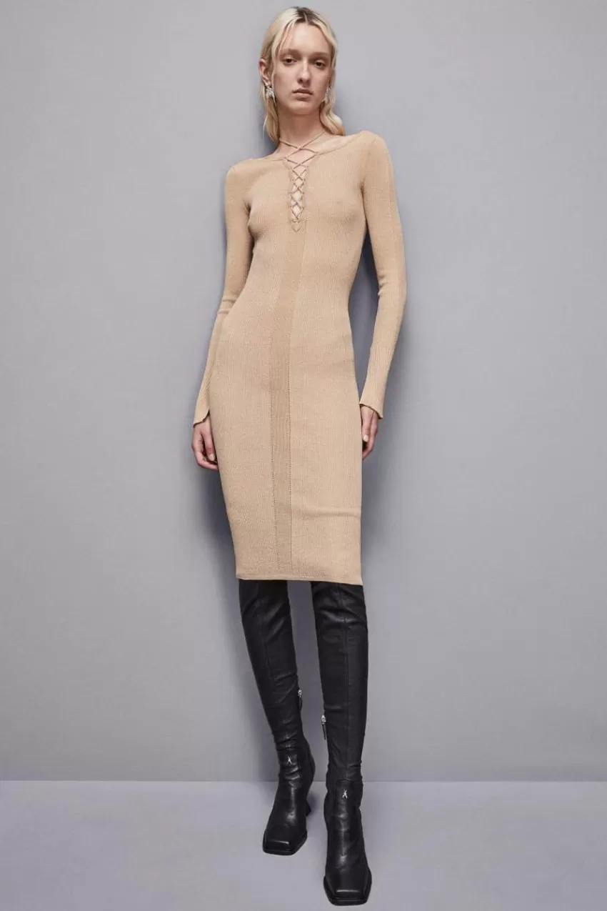 abito_a_costine_in_lurex_essential_5.webp Patrizia Pepe Midi | In Maglia<Abito a costine in lurex Essential