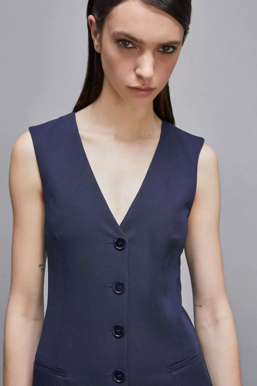 abito_chemisier_con_spacchi_in_gabardina_3.webp Patrizia Pepe Midi<Abito chemisier con spacchi in gabardina