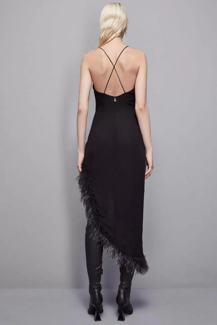 abito_con_piume_in_chiffon_2.webp Patrizia Pepe Lunghi<Abito con piume in chiffon