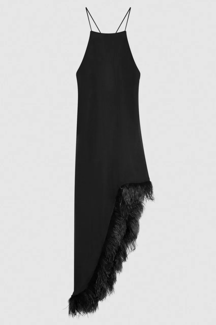 abito_con_piume_in_chiffon_4.webp Patrizia Pepe Lunghi<Abito con piume in chiffon