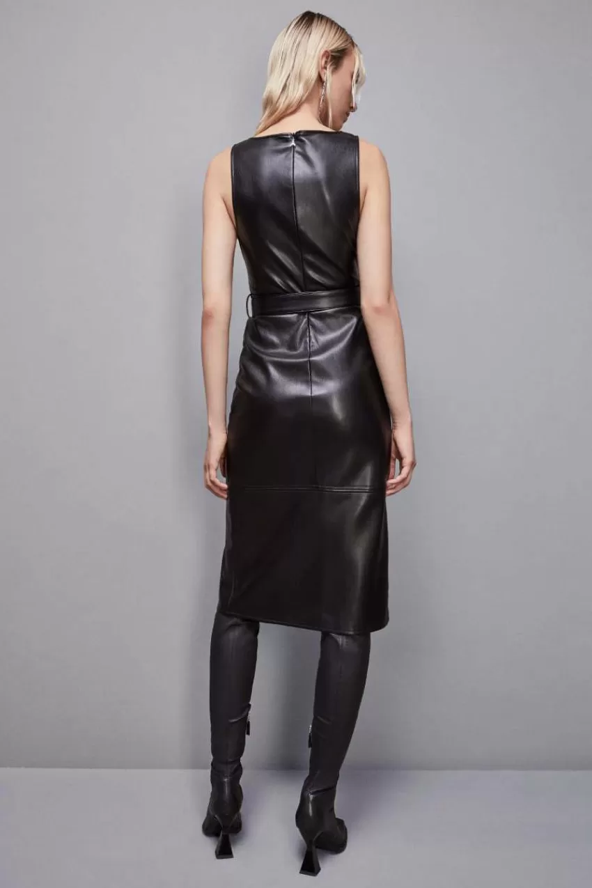 abito_midi_in_tessuto_spalmato_2.webp Patrizia Pepe Midi<Abito midi in tessuto spalmato