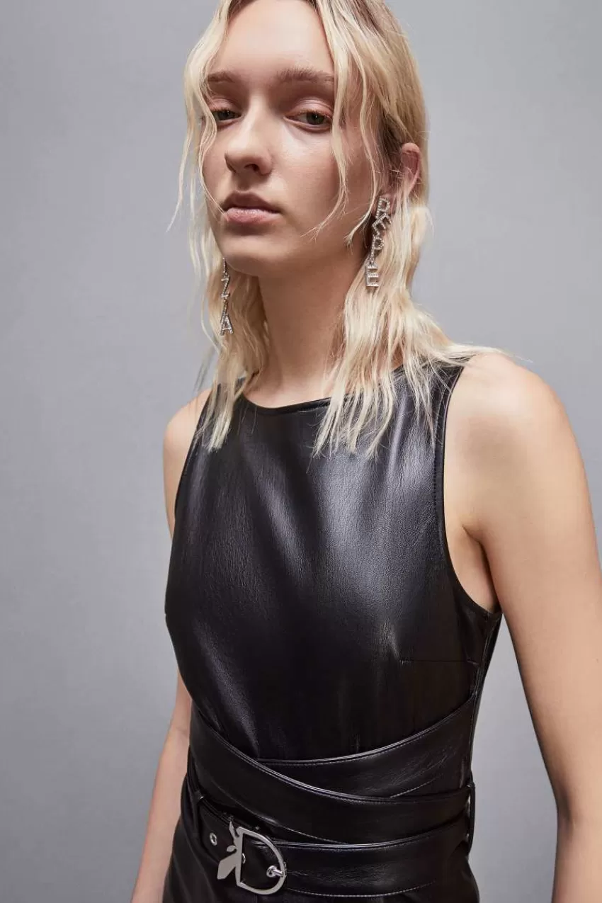 abito_midi_in_tessuto_spalmato_3.webp Patrizia Pepe Midi<Abito midi in tessuto spalmato