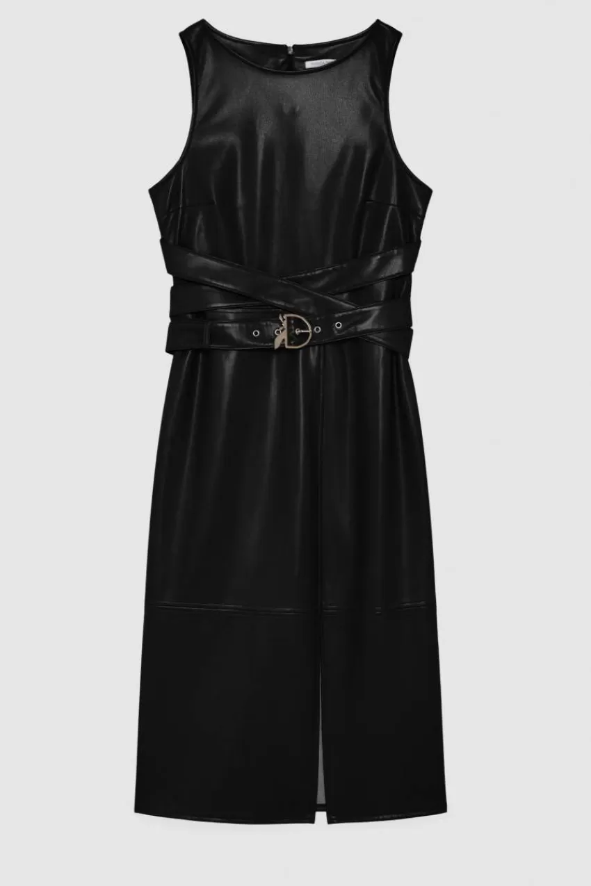 abito_midi_in_tessuto_spalmato_4.webp Patrizia Pepe Midi<Abito midi in tessuto spalmato