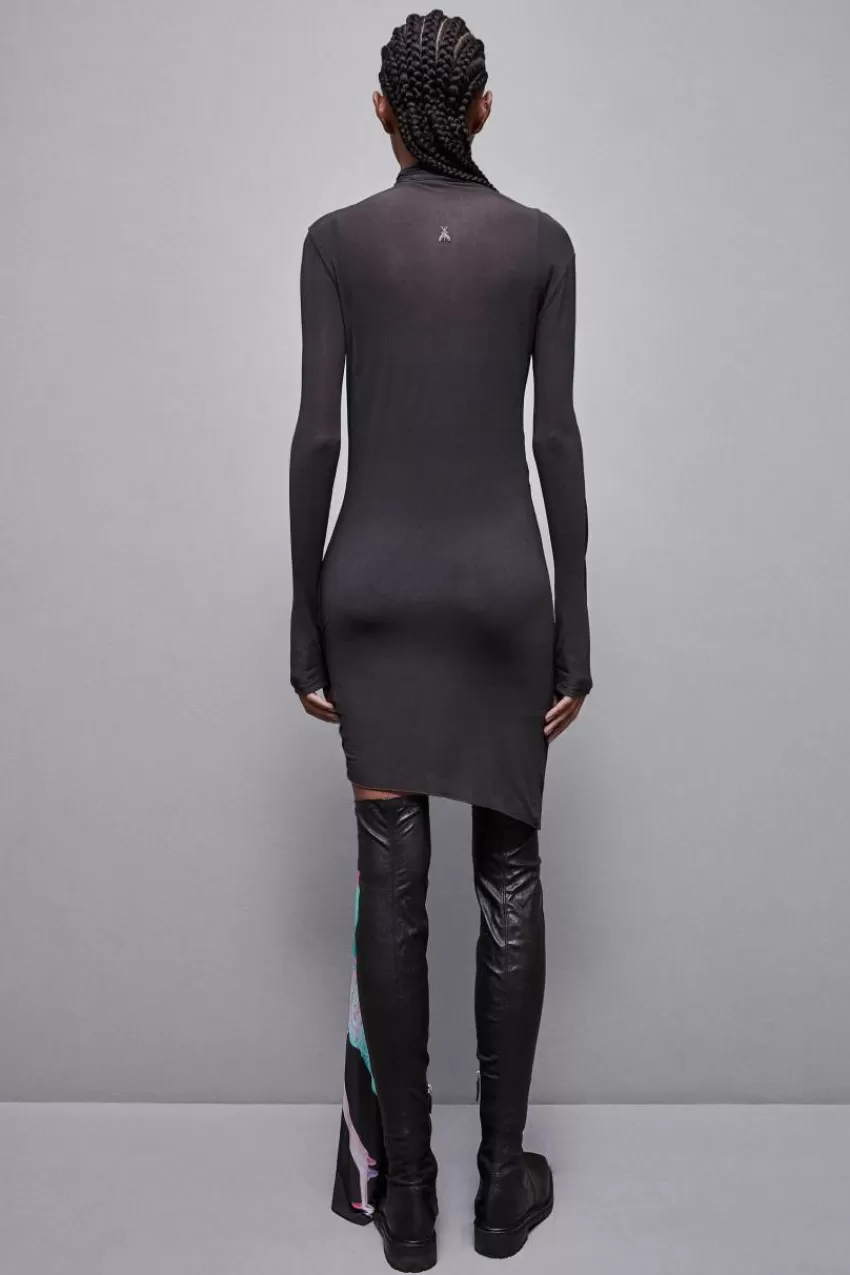 abito_mini_in_viscosa_con_drappeggio_2.webp Patrizia Pepe Mini<Abito mini in viscosa con drappeggio