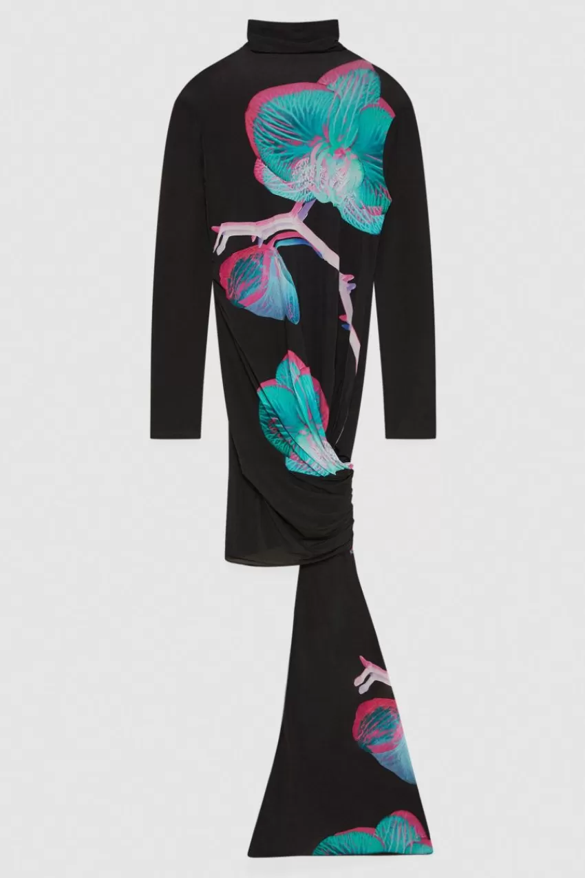 abito_mini_in_viscosa_con_drappeggio_4.webp Patrizia Pepe Mini<Abito mini in viscosa con drappeggio