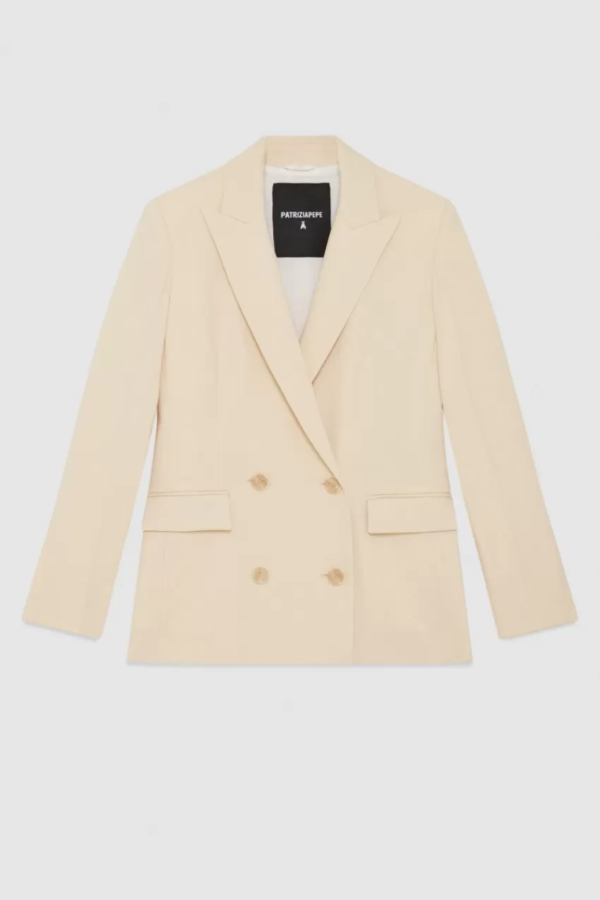 blazer_doppio_petto_in_crepe_essential_4.webp Patrizia Pepe Blazer<Blazer doppio petto in crepe Essential