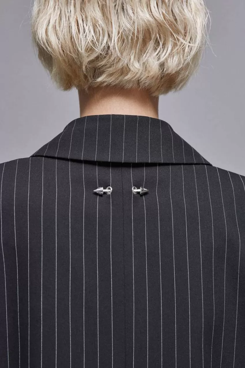 blazer_gessato_un_bottone_in_flanella_5.webp Patrizia Pepe Blazer<Blazer gessato un bottone in flanella