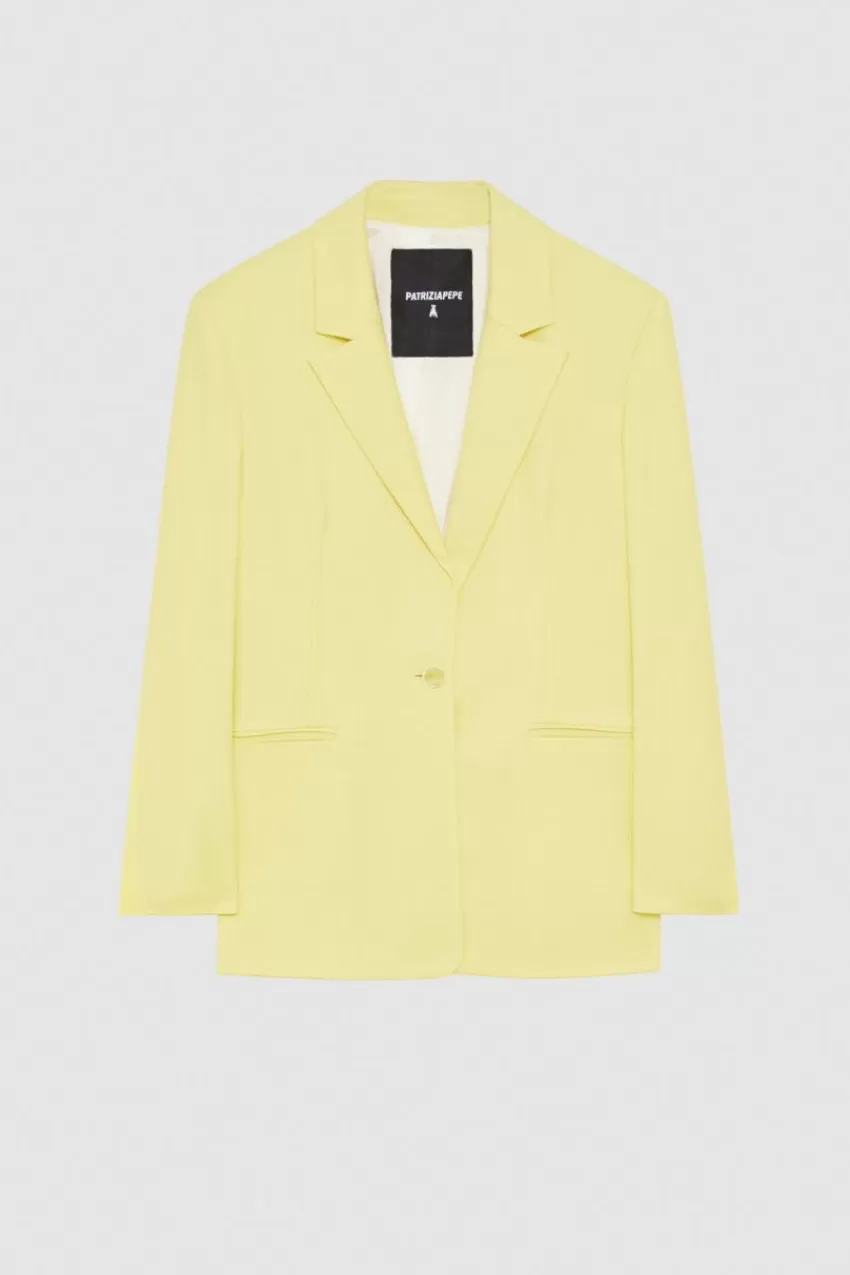 blazer_un_bottone_in_flanella_4-1.webp Patrizia Pepe Tailleur | Blazer<Blazer un bottone in flanella