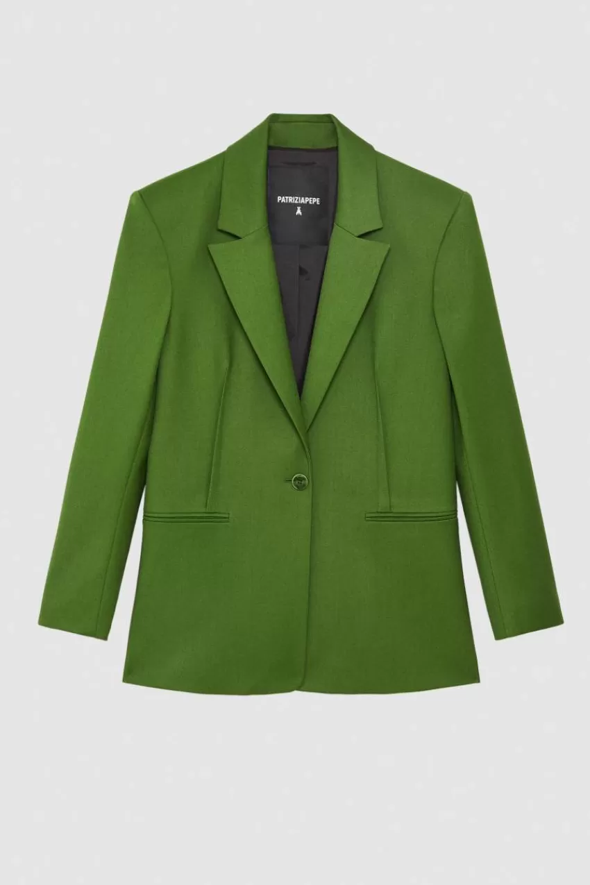 blazer_un_bottone_in_flanella_4.webp Patrizia Pepe Blazer<Blazer un bottone in flanella