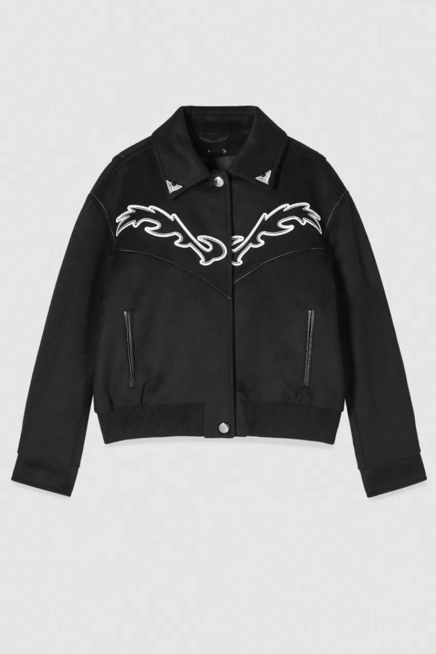 bomber_con_ricamo_cowgirl_a_contrasto_4.webp Patrizia Pepe Giacche<Bomber con ricamo cowgirl a contrasto