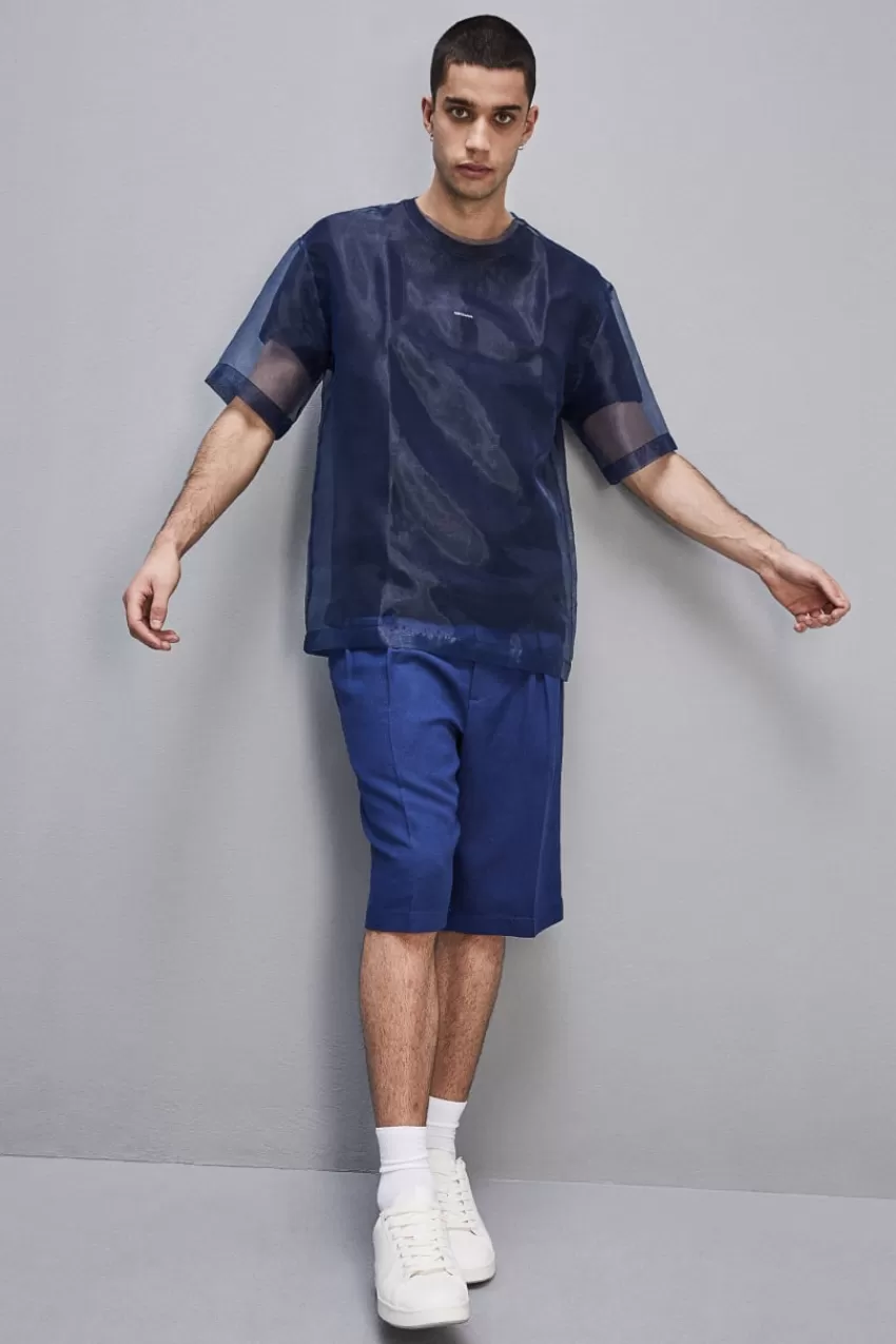 Uomo Patrizia Pepe T-Shirt E Camicie<Boxy T-shirt manica corta con bordo taglio vivo