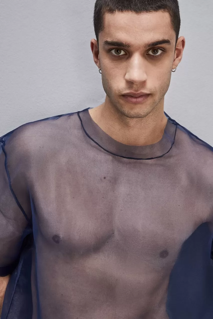 boxy_tshirt_manica_corta_con_bordo_taglio_vivo_3.webp Uomo Patrizia Pepe T-Shirt E Camicie<Boxy T-shirt manica corta con bordo taglio vivo