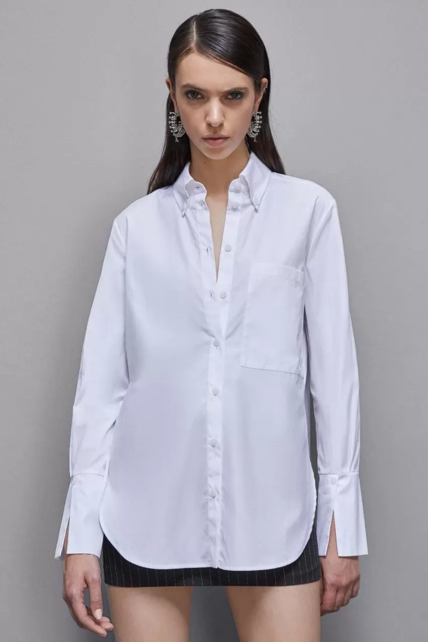 camicia_con_taschino_in_cotone_essential_3.webp Patrizia Pepe Camicie<Camicia con taschino in cotone Essential