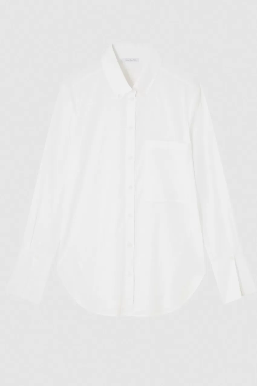 camicia_con_taschino_in_cotone_essential_4.webp Patrizia Pepe Camicie<Camicia con taschino in cotone Essential