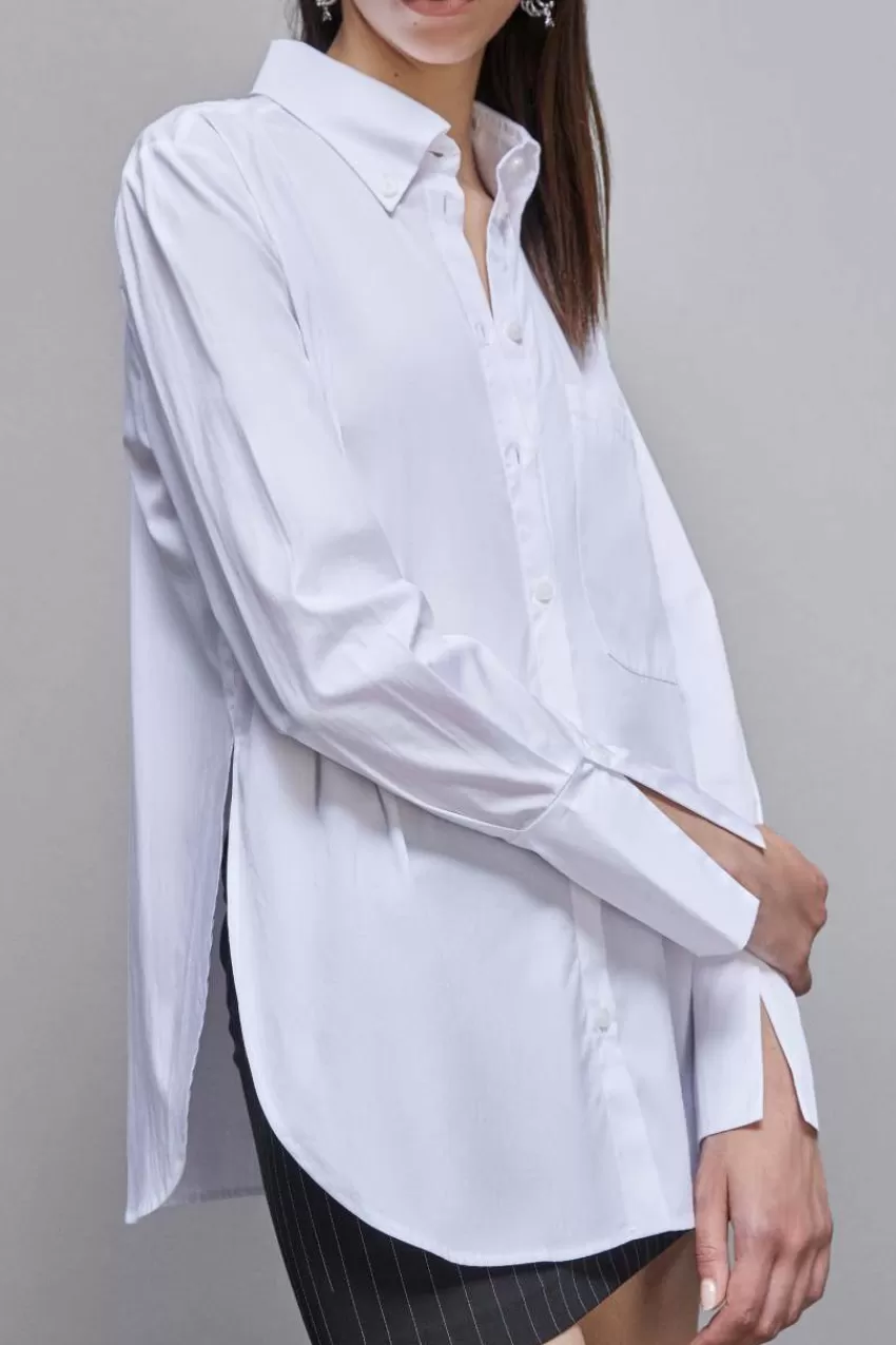 camicia_con_taschino_in_cotone_essential_6.webp Patrizia Pepe Camicie<Camicia con taschino in cotone Essential