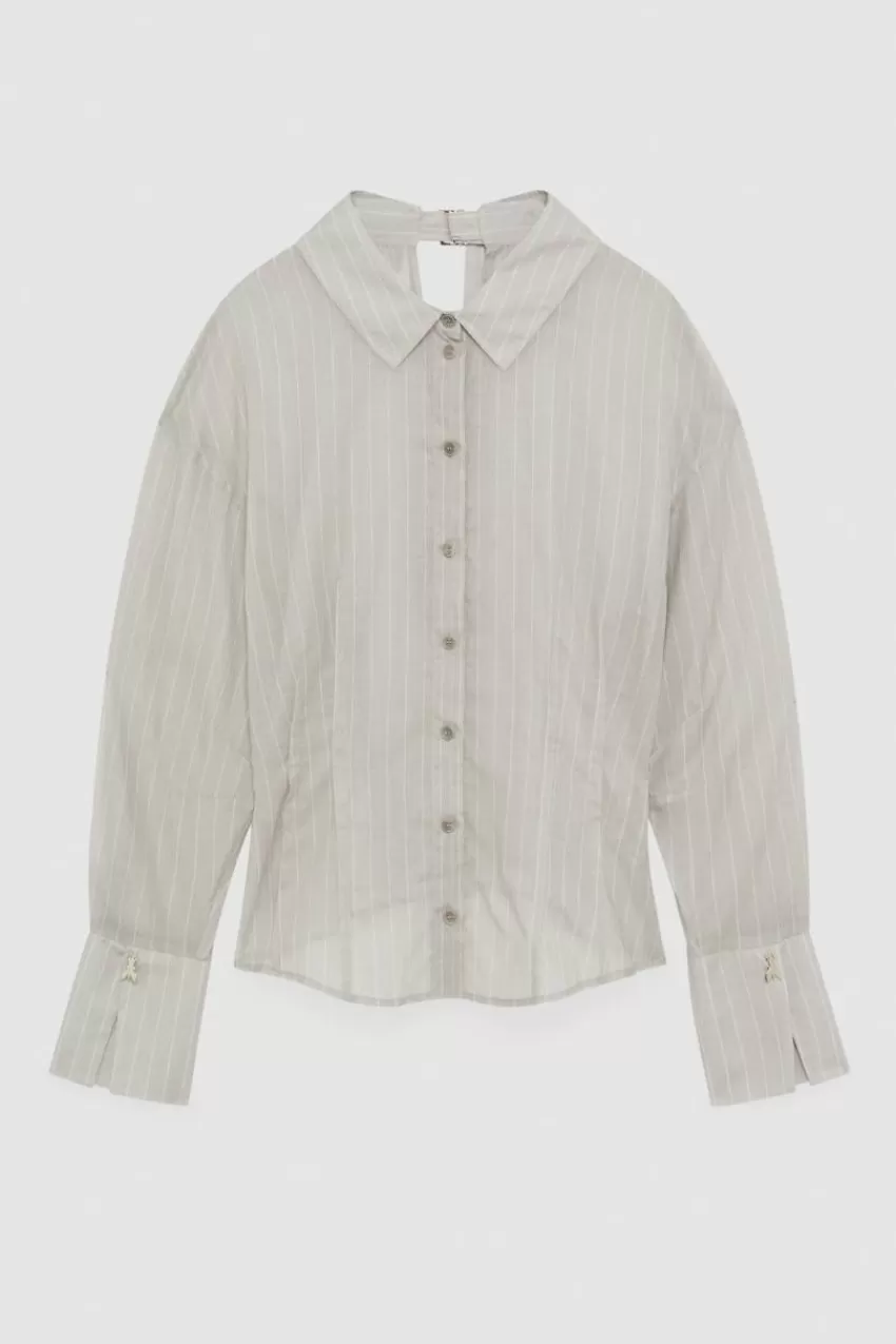 camicia_gessata_in_cotone_4.webp Patrizia Pepe Camicie<Camicia gessata in cotone