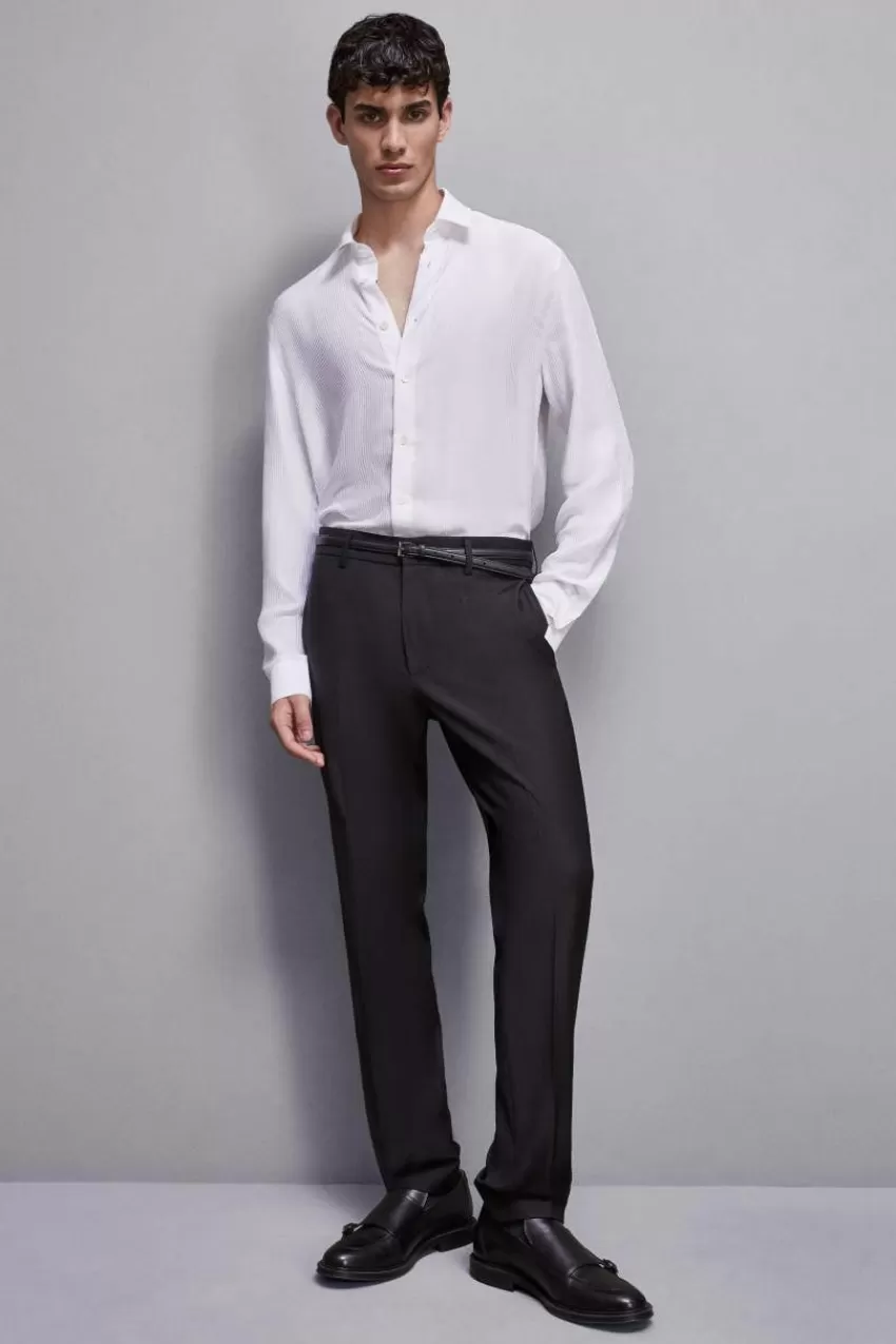 camicia_jacquard_in_twill_di_viscosa_3.webp Uomo Patrizia Pepe T-Shirt E Camicie<Camicia jacquard in twill di viscosa