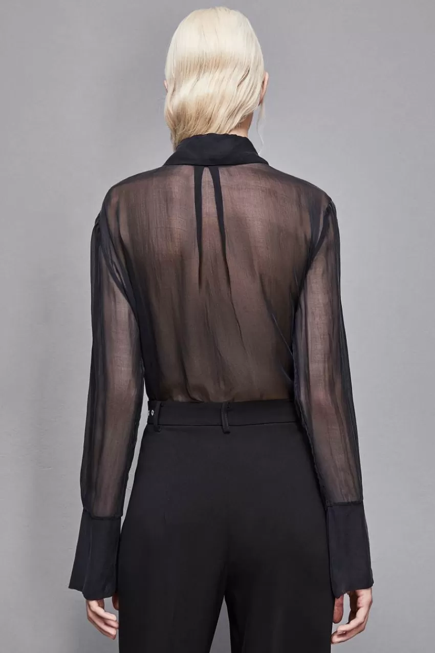 camicia_over_in_chiffon_di_seta_3.webp Patrizia Pepe Camicie<Camicia over in chiffon di seta