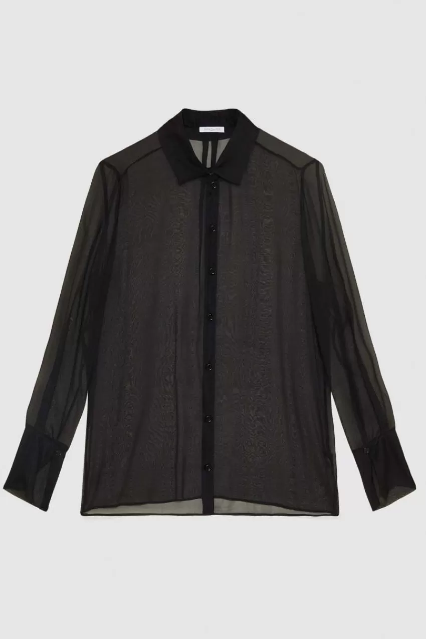 camicia_over_in_chiffon_di_seta_4.webp Patrizia Pepe Camicie<Camicia over in chiffon di seta