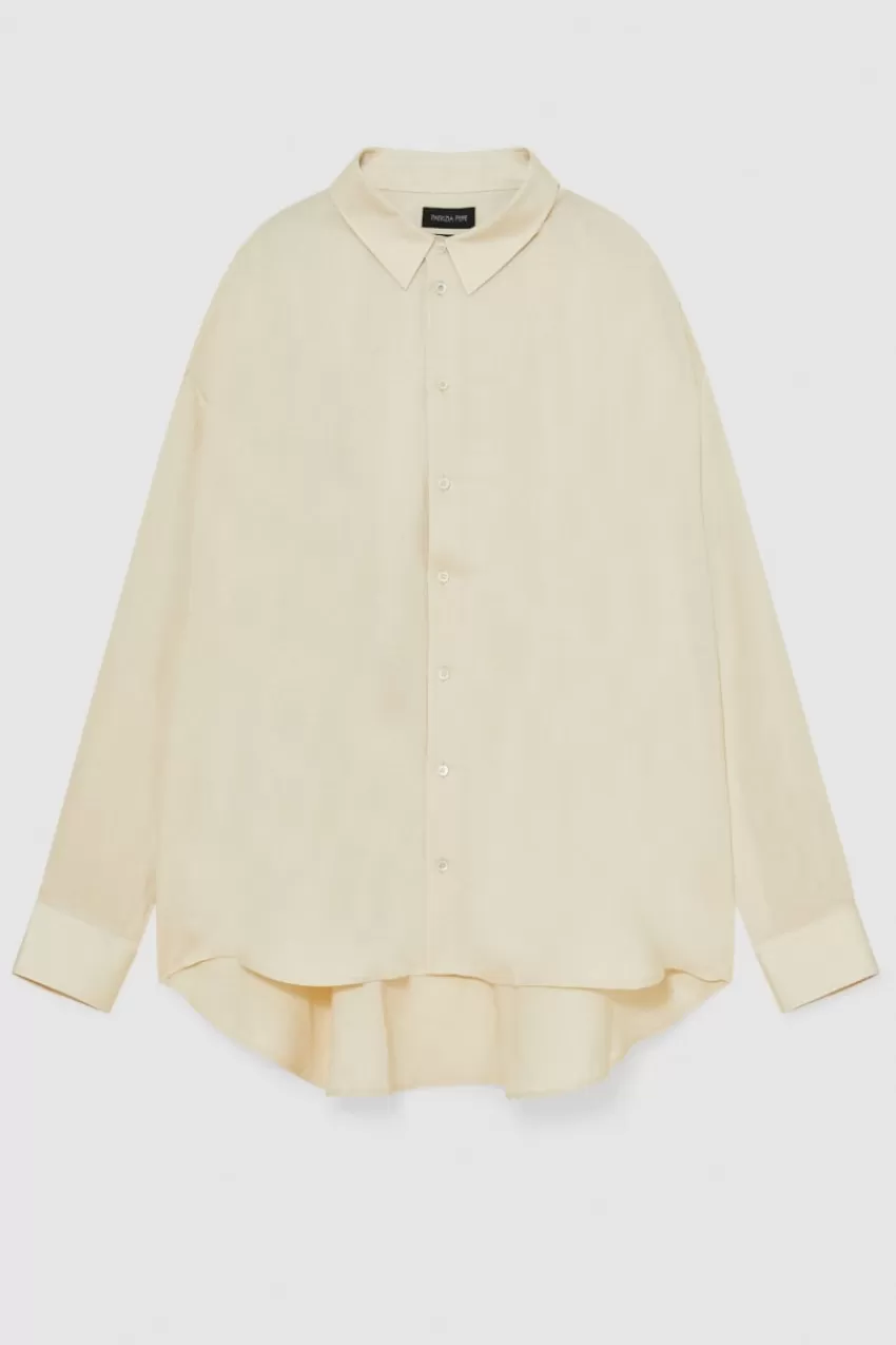 camicia_oversize_in_lino_e_viscosa_4-1.webp Uomo Patrizia Pepe T-Shirt E Camicie<Camicia oversize in lino e viscosa