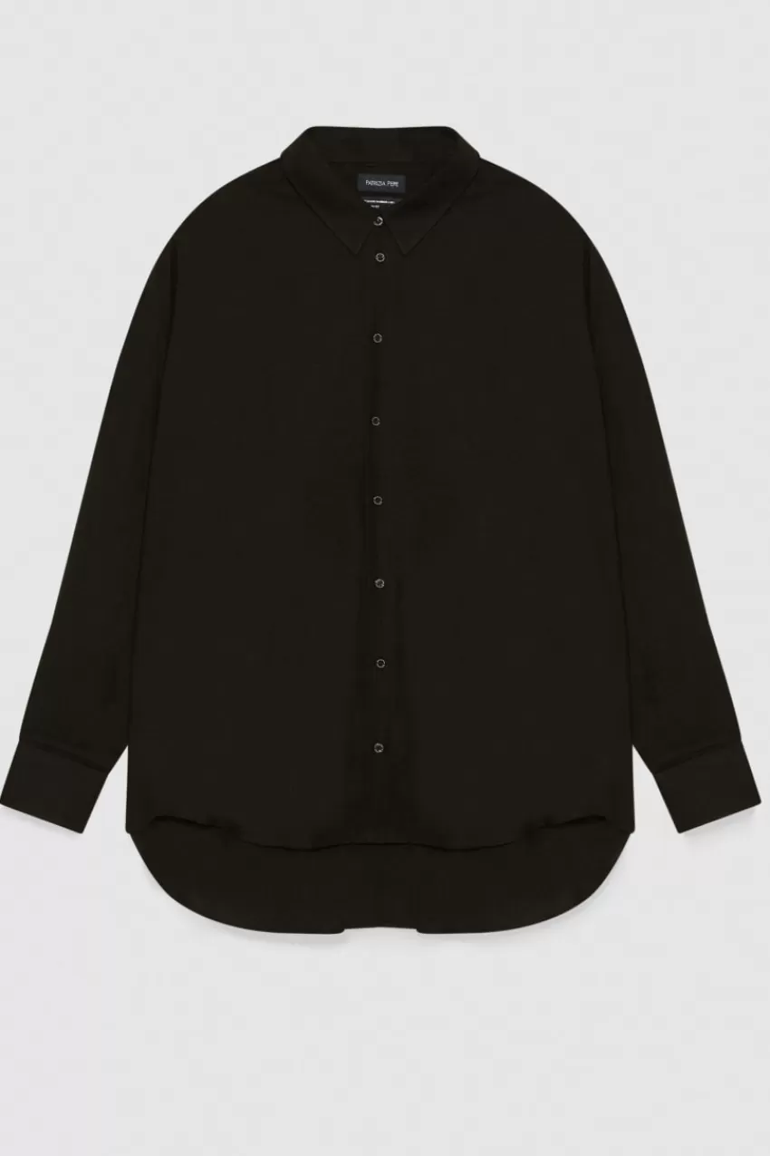 camicia_oversize_in_lino_e_viscosa_4.webp Uomo Patrizia Pepe T-Shirt E Camicie<Camicia oversize in lino e viscosa