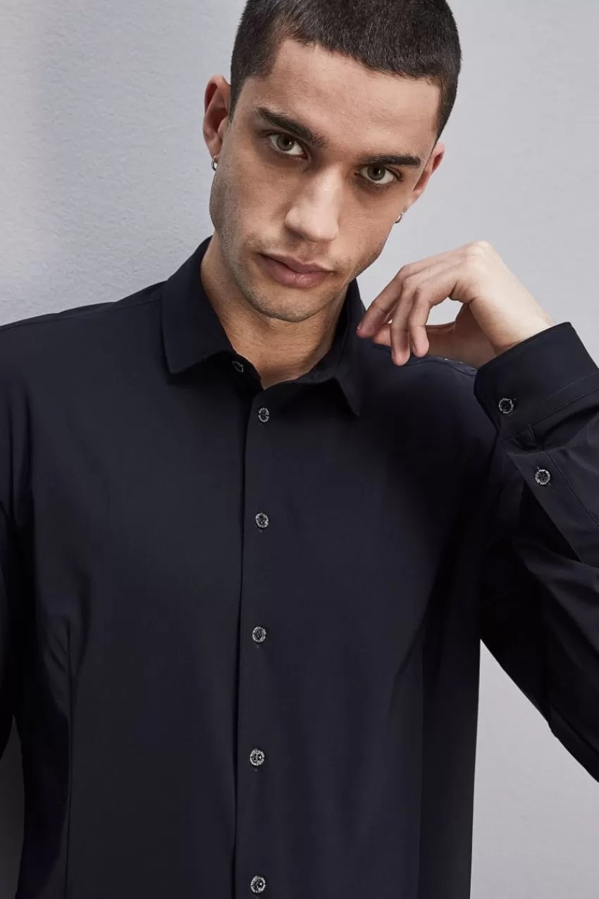 camicia_slim_fit_in_jersey_3.webp Uomo Patrizia Pepe T-Shirt E Camicie<Camicia slim fit in jersey