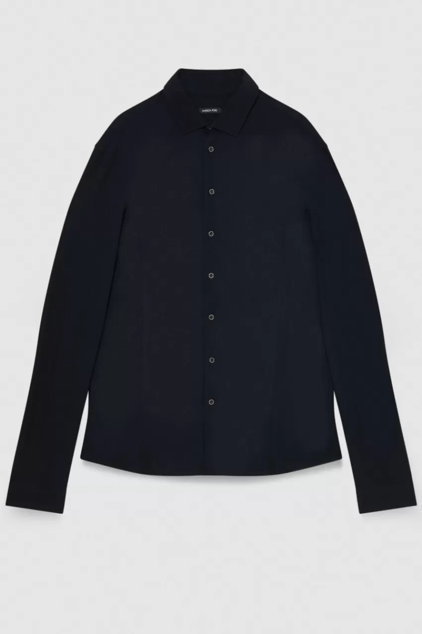 camicia_slim_fit_in_jersey_4.webp Uomo Patrizia Pepe T-Shirt E Camicie<Camicia slim fit in jersey