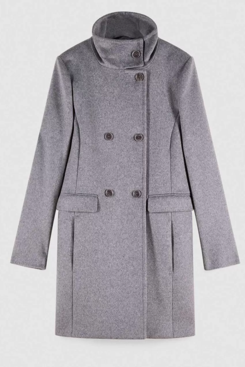 cappotto_collo_alto_in_panno_essential_4.webp Patrizia Pepe Cappotti<Cappotto collo alto in panno "Essential"