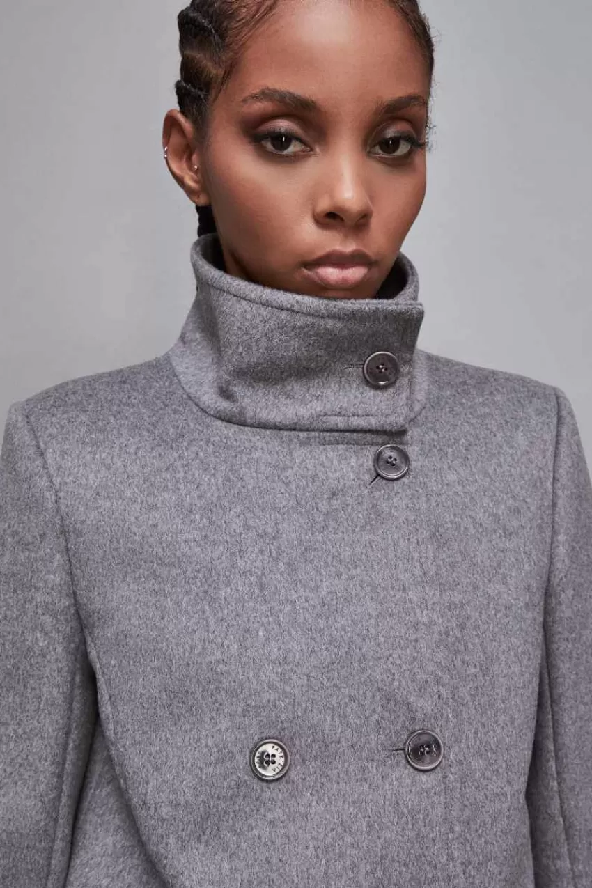 cappotto_collo_alto_in_panno_essential_6.webp Patrizia Pepe Cappotti<Cappotto collo alto in panno "Essential"