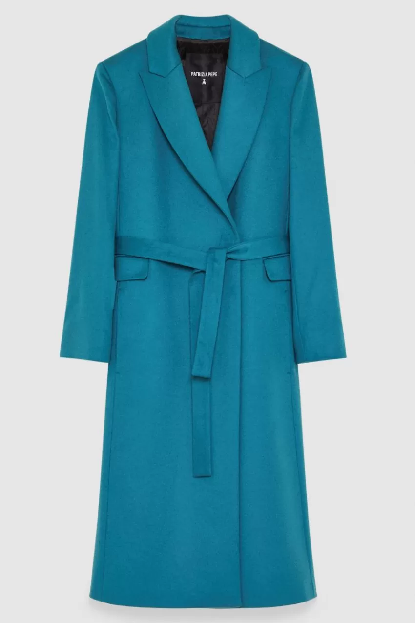 cappotto_con_cintura_in_panno_essential_4.webp Patrizia Pepe Cappotti<Cappotto con cintura in panno "Essential"