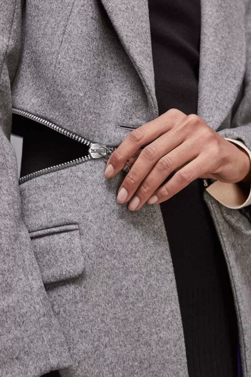 cappotto_con_maxizip_in_vita_essential_3.webp Patrizia Pepe Cappotti<Cappotto con maxi-zip in vita "Essential"