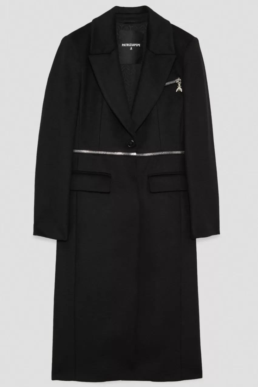 cappotto_con_maxizip_in_vita_essential_4-1.webp Patrizia Pepe Cappotti<Cappotto con maxi-zip in vita "Essential"