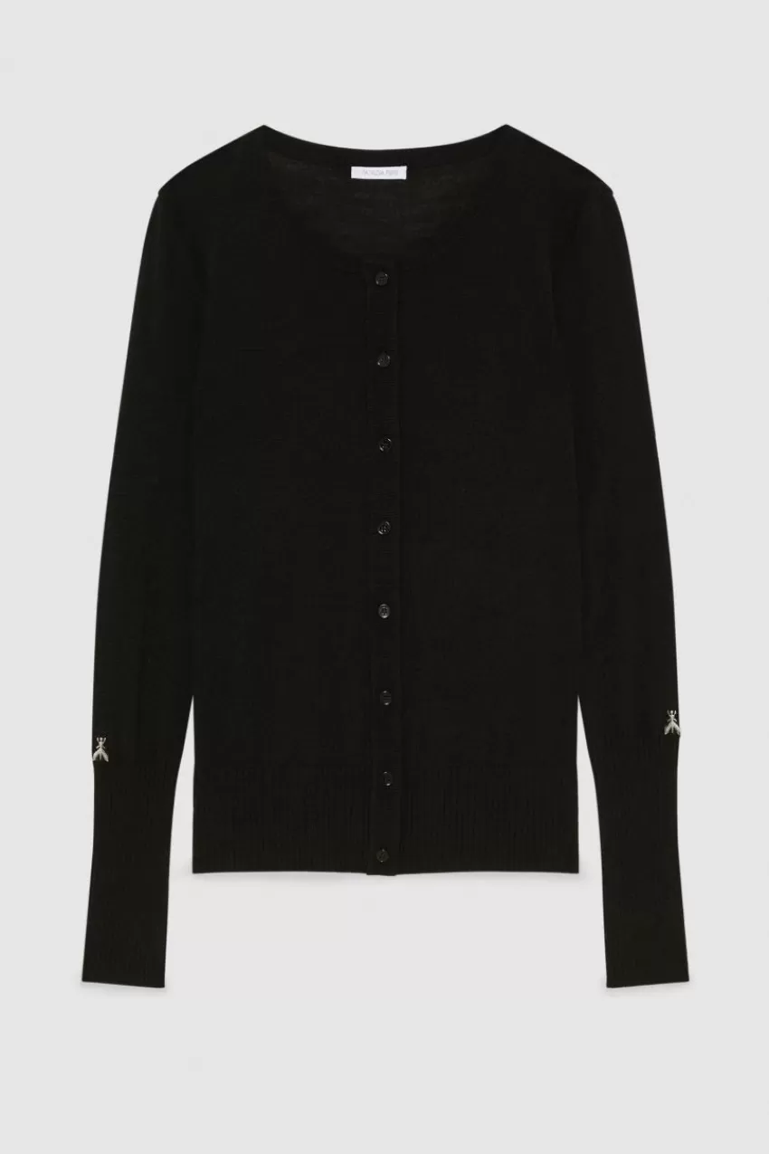 cardigan_scollo_rotondo_in_lana_4.webp Patrizia Pepe Cardigan<Cardigan scollo rotondo in lana