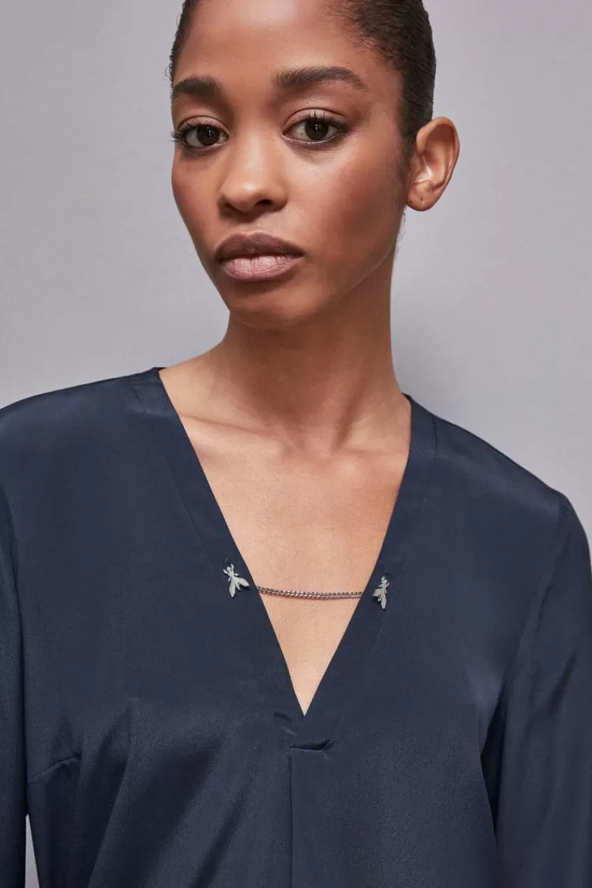 casacca_regular_fit_in_misto_seta_3.webp Patrizia Pepe Tops<Casacca regular fit in misto seta