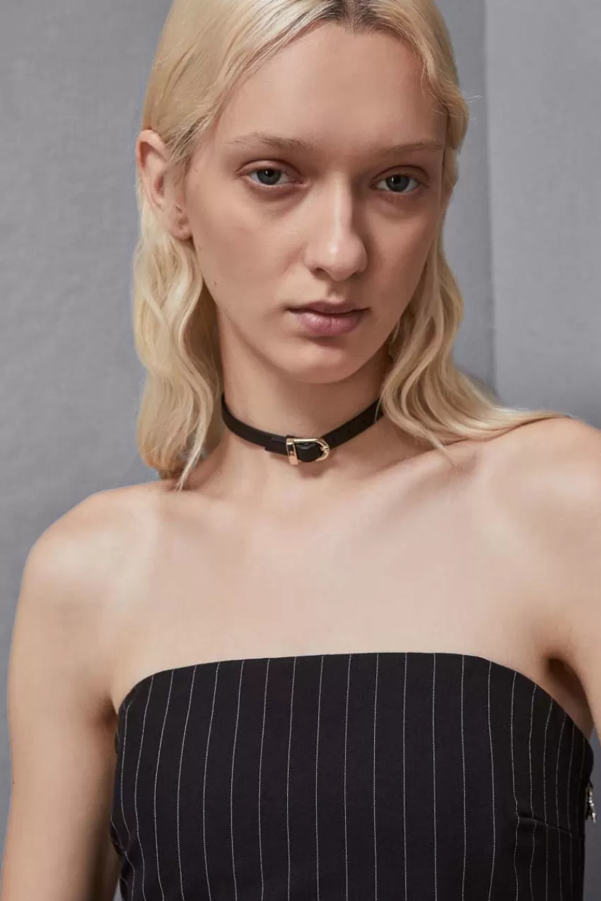 chocker_con_fibbia_in_pelle_2.webp Patrizia Pepe Collane<Chocker con fibbia in pelle