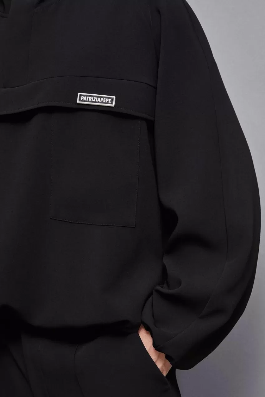 felpa_in_tessuto_fluido_3.webp Uomo Patrizia Pepe Giacche<Felpa in tessuto fluido