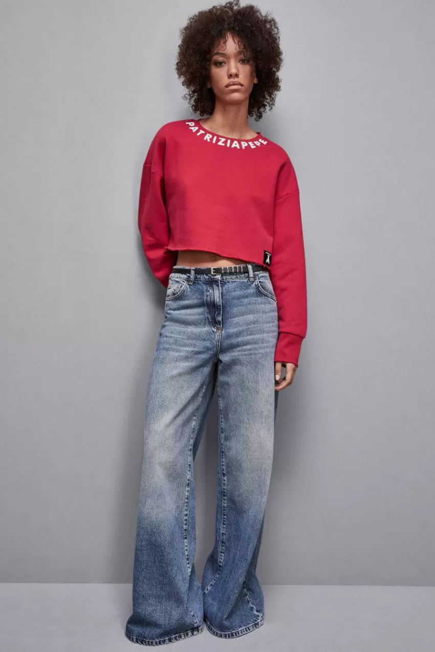 Patrizia Pepe Maglie<Felpa taglio vivo con logo