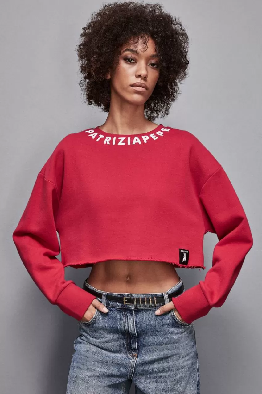 Patrizia Pepe Maglie<Felpa taglio vivo con logo