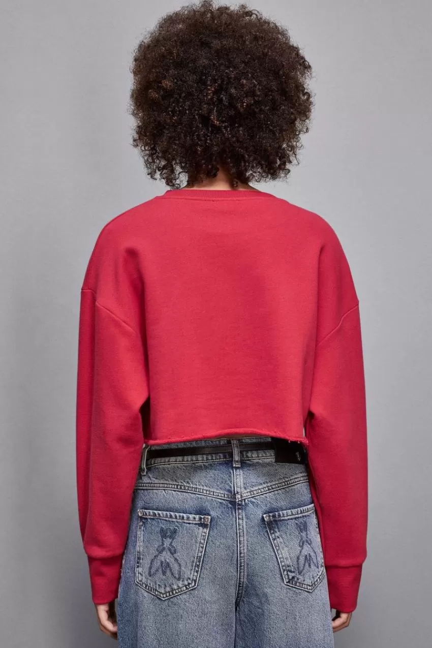 felpa_taglio_vivo_con_logo_2.webp Patrizia Pepe Maglie<Felpa taglio vivo con logo