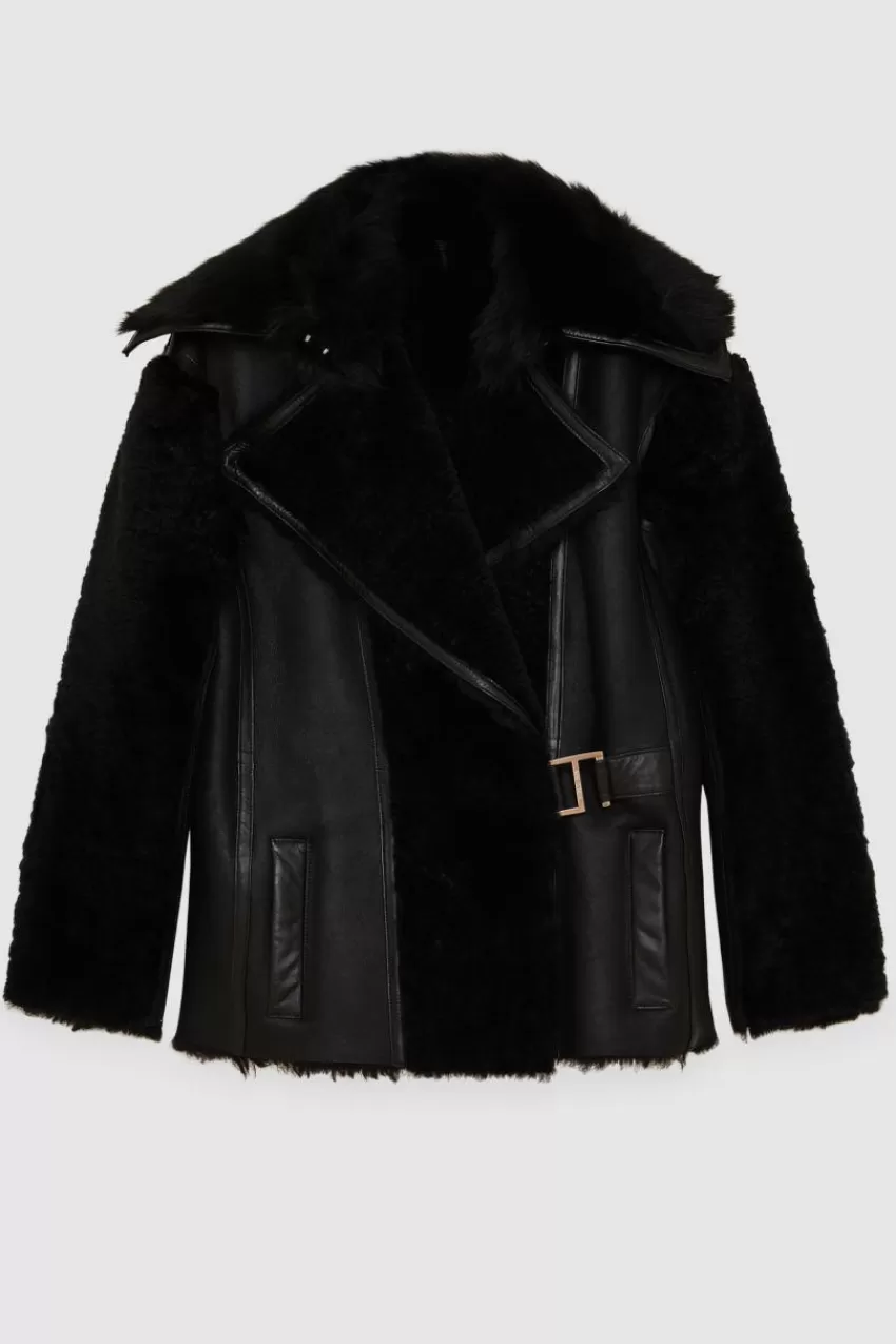 giacca_biker_over_con_pelo_4.webp Patrizia Pepe Giubbotti In Pelle | Cappotti<Giacca biker over con pelo