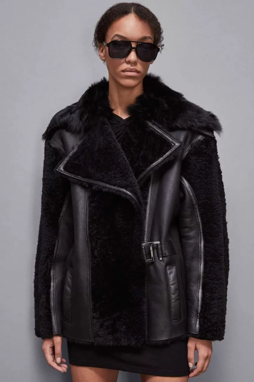 giacca_biker_over_con_pelo_6.webp Patrizia Pepe Giubbotti In Pelle | Cappotti<Giacca biker over con pelo