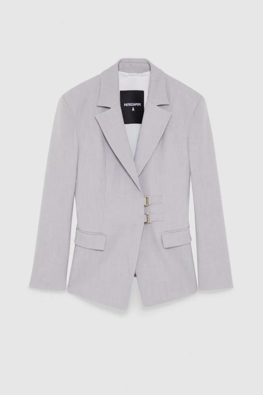 giacca_con_ganci_in_viscosa_stretch_4.webp Patrizia Pepe Blazer<Giacca con ganci in viscosa stretch