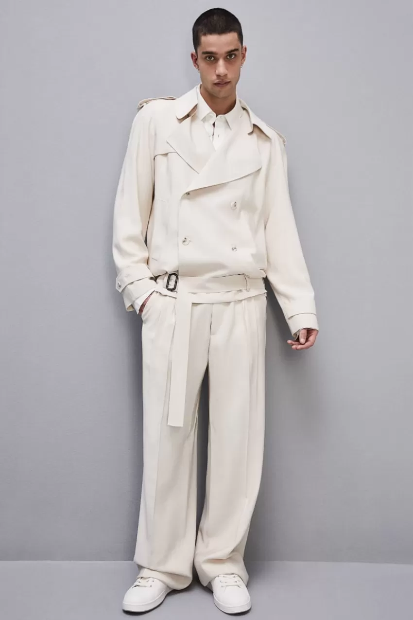 Uomo Patrizia Pepe Giacche<Giacca corta effetto trench in twill di viscosa