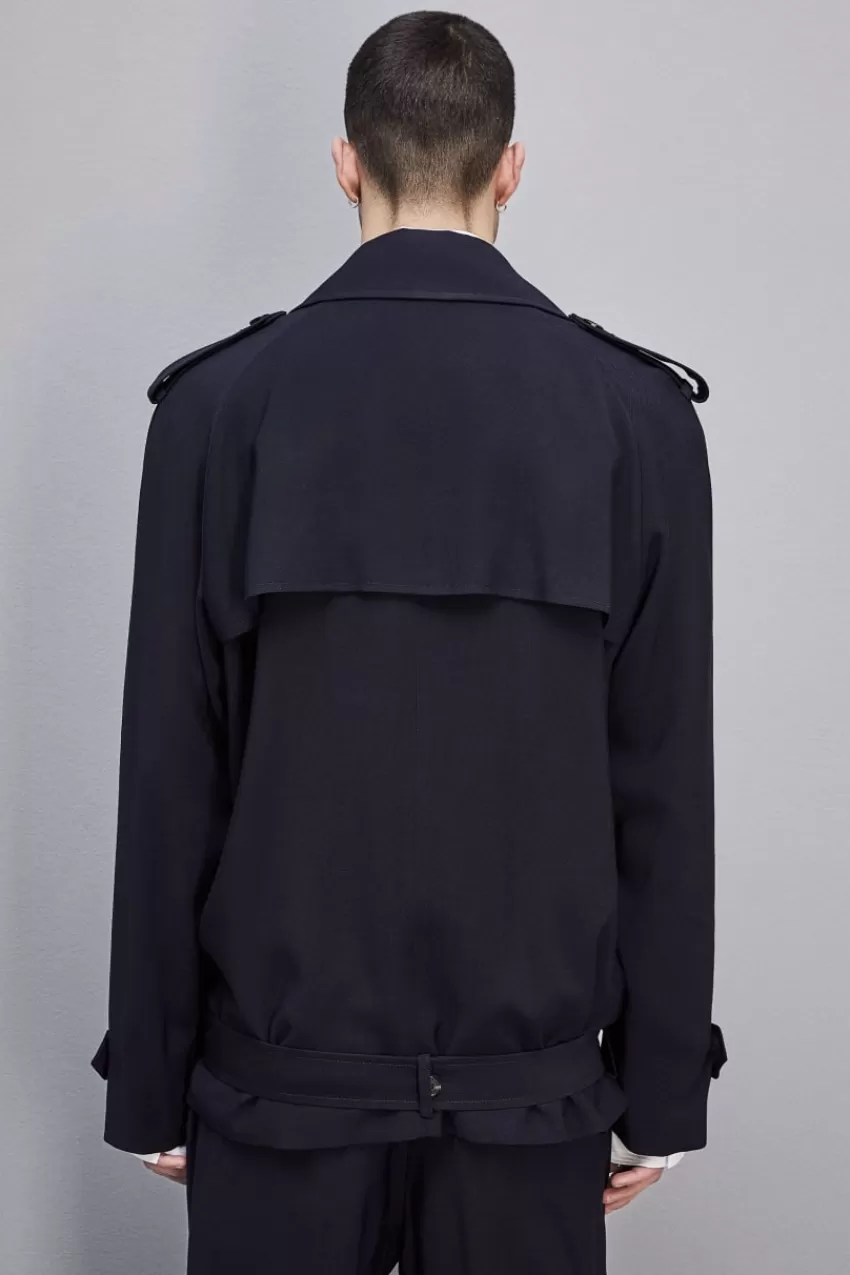 giacca_corta_effetto_trench_in_twill_di_viscosa_2.webp Uomo Patrizia Pepe Giacche<Giacca corta effetto trench in twill di viscosa