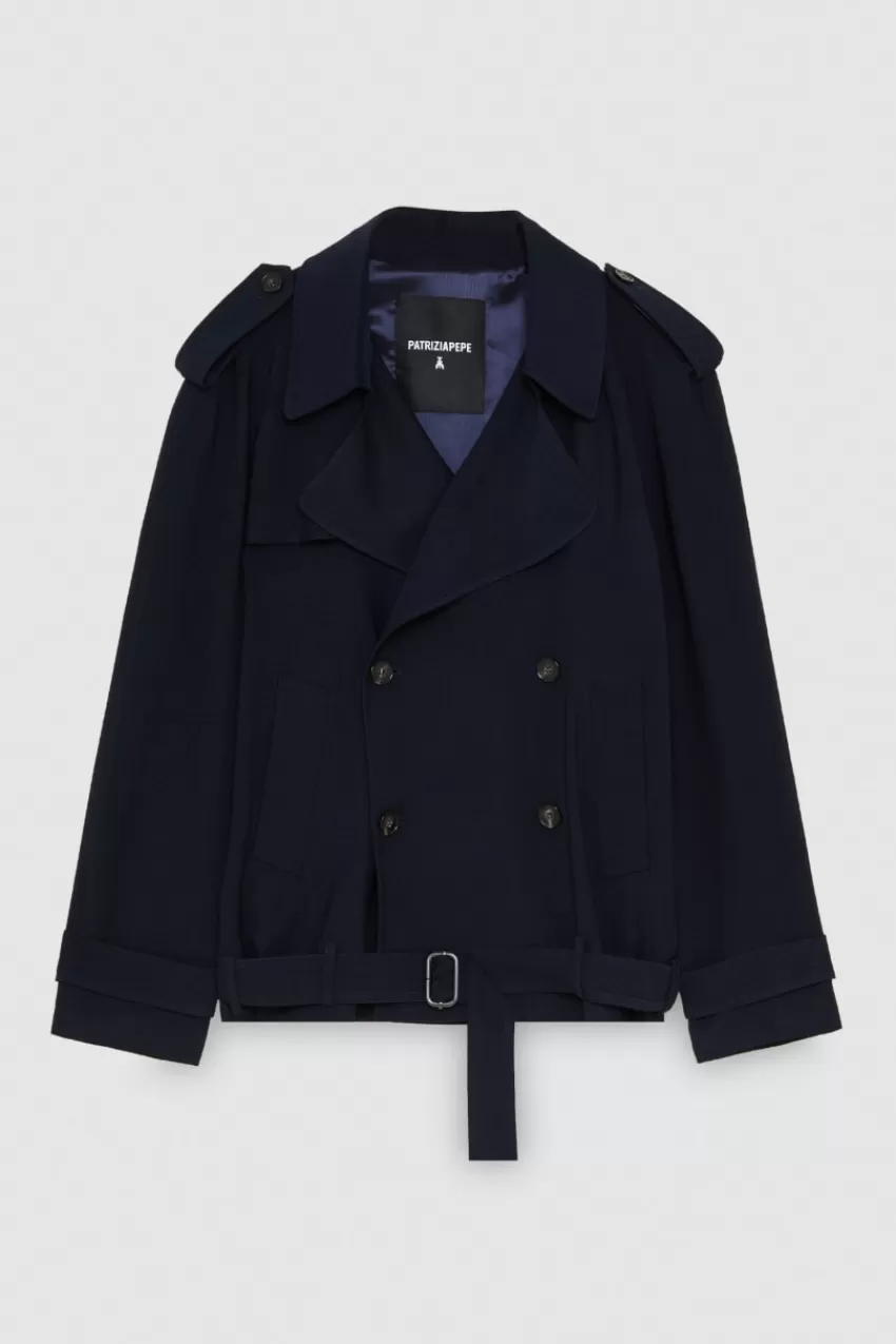 giacca_corta_effetto_trench_in_twill_di_viscosa_4.webp Uomo Patrizia Pepe Giacche<Giacca corta effetto trench in twill di viscosa