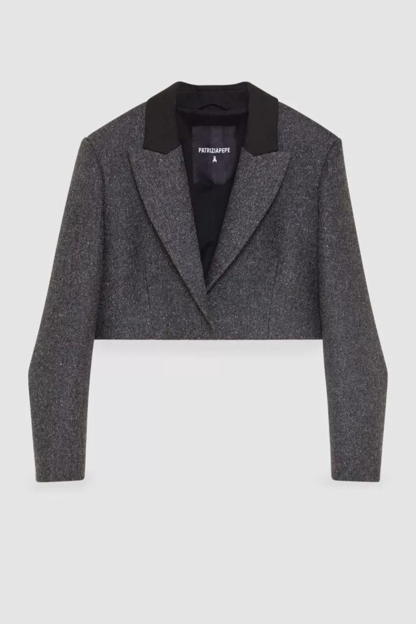 giacca_cropped_in_panno_4.webp Patrizia Pepe Blazer | Giacche<Giacca cropped in panno