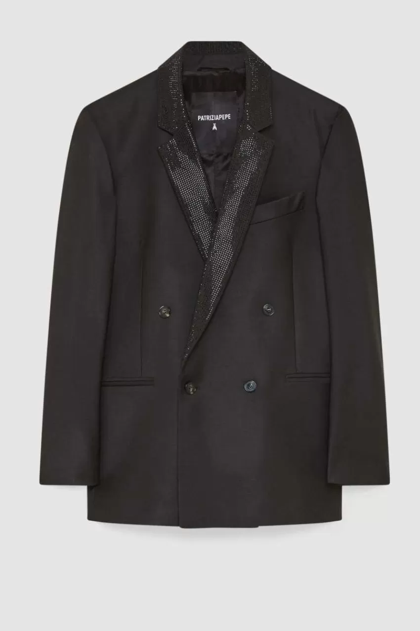 giacca_doppio_petto_con_strass_4.webp Uomo Patrizia Pepe Giacche<Giacca doppio petto con strass