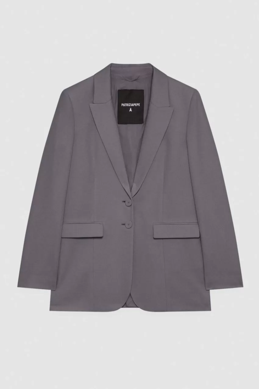 giacca_due_bottoni_in_viscosa_essential_4.webp Patrizia Pepe Tailleur | Blazer<Giacca due bottoni in viscosa "Essential"