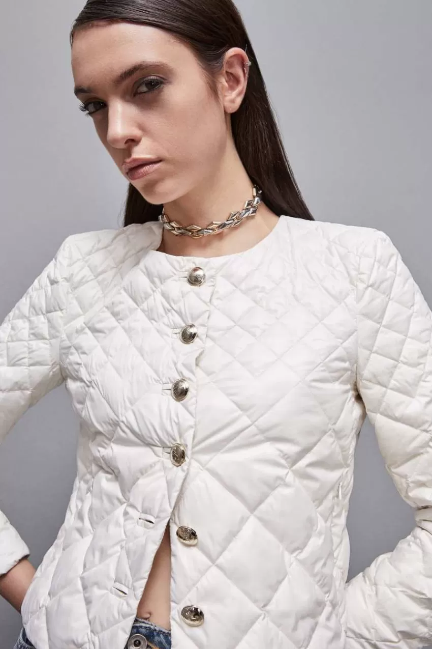 giacca_imbottita_in_nylon_lucido_3.webp Patrizia Pepe Giacche<Giacca imbottita in nylon lucido